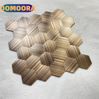 Paneles de Mosaico Hexagonales de Aluminio Compuesto Dorado, Autoadhesivos, para Proyectos de Vestíbulos de Hotel