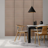 Panneau MDF Akupanel moderne 3D courbé, flexible et ondulé, avec lattes en fibre de polyester insonorisantes pour salon et usage domestique
