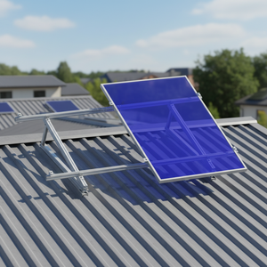 Support triangulaire en alliage d'aluminium personnalisable pour panneaux solaires, structure de montage sur toit plat/métallique - Product Image 1
