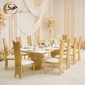 Wedding Furniture Gold Stainless Steel Rectangle Base <b>Table</b> for Party Events - Product Image 3