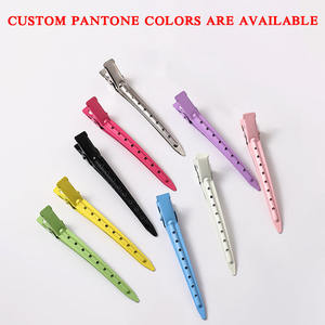 مشابك تصفيف شعر احترافية عالية الجودة ، مشابك شعر تمساح معدنية ، مشابك شعر قسم أسود مع ثقوب - Product Image 5