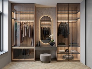 Vermont <span class=keywords><strong>Porte</strong></span> <span class=keywords><strong>coulissante</strong></span> <span class=keywords><strong>avec</strong></span> organisateur de coiffeuse Rangement Almirah <span class=keywords><strong>Armoire</strong></span> <span class=keywords><strong>avec</strong></span> <span class=keywords><strong>porte</strong></span> en verre et îlot <span class=keywords><strong>Dressing</strong></span> de luxe - Product Image 5