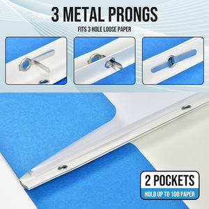 Exclusivo para Comercio Transfronterizo: Carpeta de Plástico con Clip de 3 Puntas Metálicas para Organización de Documentos de Oficina - Product Image 3
