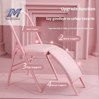 Chaise de yoga Meridian PLT--009 avec tubes renforcés épaissis, design pliable, surface en cuir PU, tabouret de yoga auxiliaire pour inversion