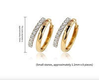 Boucles d'oreilles créoles de luxe bicolores superposées en moissanite, argent sterling S925 plaqué or 18 carats, anneaux huggie en diamant D VVS1, vente en gros