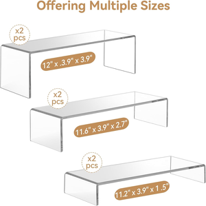 Juego de 6 Soportes de Exhibición Acrílicos Transparentes, Estante de Exhibición de 3 Niveles en Forma de Escalera para Perfumes, Cosméticos, Postres, Organizador para Minoristas - Product Image 2
