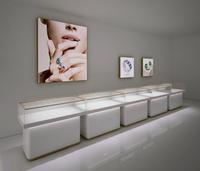 Vitrine de bijoux et de parfums de luxe pour la décoration de centres commerciaux Conception élégante de kiosque de bijouterie