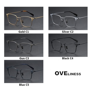 Montura de gafas ópticas de titanio puro para hombre, montura de gafas graduadas ópticas completas para miopía cuadrada para hombre, gafas nuevas 2024 - Product Image 5