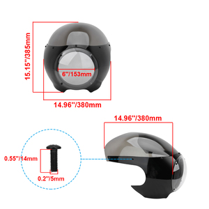 Faro delantero negro para motocicleta, <span class=keywords><strong>carenado</strong></span> de parabrisas para Harley Davidson Sportster Dyna <span class=keywords><strong>Cafe</strong></span> <span class=keywords><strong>Racer</strong></span> - Product Image 6