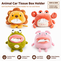 Boîte à mouchoirs créative en forme de voiture de dessin animé, organisateur de console d'accoudoir, décoration intérieure suspendue, distributeur de mouchoirs mignon et en peluche