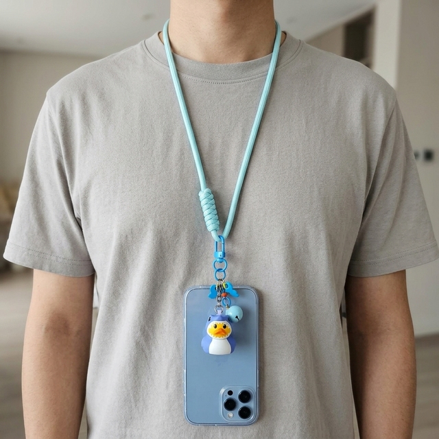 Mobile Phone Safety Accessories Phone Strap Cute Cartoon 3D Duck Phone Rope Hang on Hand or Neck Keep Mobile From Steal or Rob