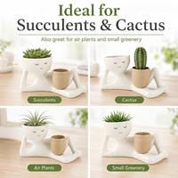 Pot de fleurs créatif en résine en forme d'homme paresseux, pose allongée, pour plantes succulentes, décoration de bureau et de maison, cadeau