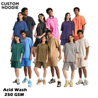 Kaos Batik Oversize Vintage 100% Katun 250g untuk Pria Ukuran Besar Lengan Pendek dengan Logo Custom Acid Wash