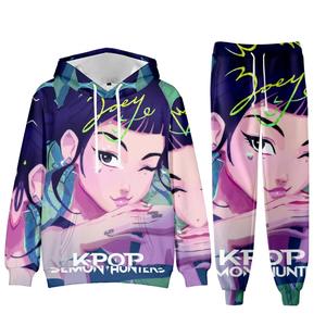 Nouvel ensemble de survêtements K-POP personnalisé Demon Hunters : sweat à capuche imprimé et pantalon de survêtement - Product Image 3