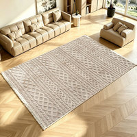 Tapis de luxe moderne en polyester shaggy uni, fait main, épaisseur 10 mm, antidérapant, nettoyage à sec, écologique, moelleux pour salon et voiture
