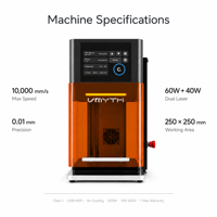 Machine de marquage laser compacte pour bagues, bracelets, gravure de bijoux, fibre 60W et lumière bleue 40W, conception fermée
