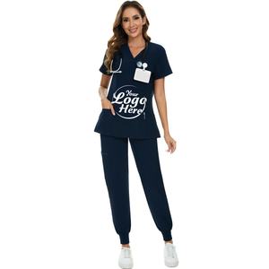 Ropa médica Scrubs para mujer Set - Stretch V-Neck Scrub Top & Jogger Pant con 8 bolsillos (V-Neck With Cargo Pant) Pantalones - Product Image 5