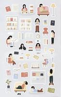 Autocollants découpés à la forme, écologiques, résistants aux UV, imperméables, en PVC, sur le thème de la vie minimaliste, pour journal, scrapbooking, agenda