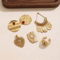 Pendentif vintage à personnaliser, style bohème, boucles d'oreilles en pierre naturelle, collier, accessoires de bijoux faits à la main