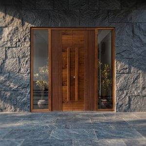Meubles de maison de luxe, porte d'entrée double en bois massif avec un design élégant - Product Image 2