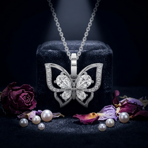 Magnifique pendentif papillon en diamant de laboratoire certifié IGI, plaqué or, argent sterling 925, accessoire de mode tendance pour femme, usage quotidien - Product Image 3