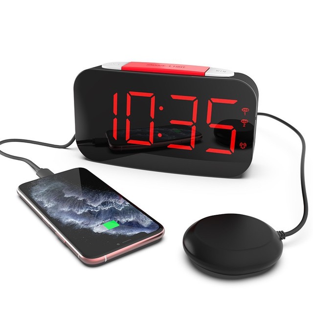 JM4 Smart Wake up Light Hot Cheap Hot Selling Shaker Alarm Clock Usb Charge Led Digital Display Clock Vibration Deaf Alarm