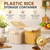 Enormous Nordic Style Kitchen Plastic Rice Storage Container Home Use Large 20-Pound Sealed Insect-Proof Moisture-Proof Box