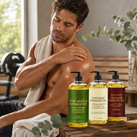 Huile de massage naturelle pour les muscles endoloris, apaisante et hydratante, avec de l'huile de lavande et de pépins de raisin, eucalyptus, citron, soin du corps SPA