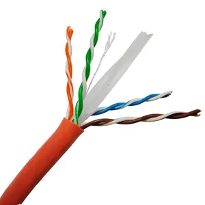 Çin üretici tedarikçisi kategori 6 korumasız Twisted Pair ağ kablosu utp Cat6 tam bakır 23awg kapalı lan kablosu