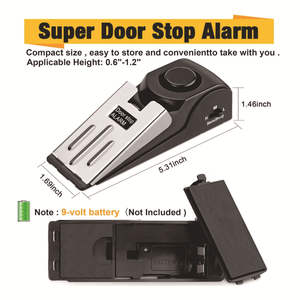 Alarma Antirrobo Moderna Mejorada con Tope de Puerta ABS, Portátil, 120dB, Tipo Cuña, Sensibilidad Ajustable, para Hogar, Dormitorio, Hotel, Viajes, Fácil de Usar - Product Image 2
