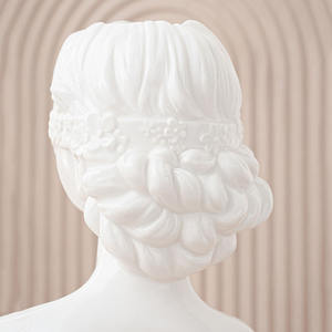 Vase de <span class=keywords><strong>visage</strong></span> en céramique blanche moderne tête de femme <span class=keywords><strong>pot</strong></span> de fleur conteneur pour la décoration de table - Product Image 4