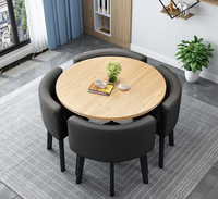 Ensemble table ronde et 4 chaises 2025 – Style chinois moderne et populaire, idéal pour la négociation, la cuisine ou le salon – Table à manger blanche