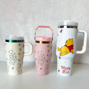 Commercio all'ingrosso carino <span class=keywords><strong>orso</strong></span> Stan Cup 40 OZ con manico in paglia termosata 40 oz cartone animato <span class=keywords><strong>tazza</strong></span> da viaggio all'aperto con scatola regalo - Product Image 4