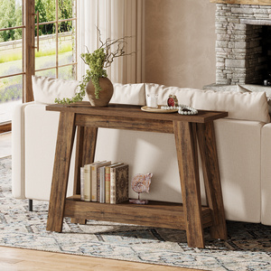 41.3-Inch Farmhouse Entryway <strong>Table</strong>, 2-Tier <strong>Narrow</strong> <strong>Console</strong> <strong>Table</strong> Behind the Couch, Entryway Furniture <strong>with</strong> <strong>Storage</strong> - Product Image 4