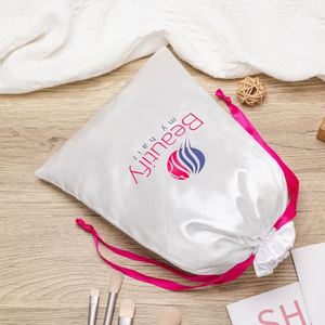 Sac à poussière en satin de luxe personnalisé grand format pour vêtements, sacs de rangement doux en satin de soie pour perruques - Product Image 4