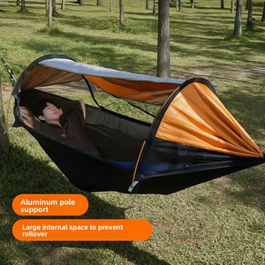 <span class=keywords><strong>Hamac</strong></span> de <span class=keywords><strong>camping</strong></span> anti-chute en aluminium/nylon de 270 cm pour l'extérieur, avec moustiquaire, idéal pour une ou deux personnes, adapté aux enfants - Product Image 1