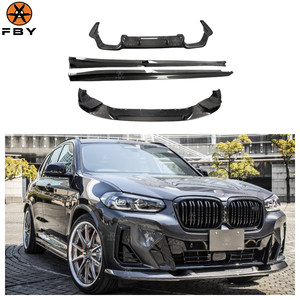ชุดแต่งคาร์บอนไฟเบอร์คุณภาพสูงสไตล์ 3 มิติ สำหรับ BMW X3 X4 G01 G02 ปี 2018-ปัจจุบัน ประกอบด้วยลิ้นหน้าคาร์บอนไฟเบอร์ ดิฟฟิวเซอร์หลัง และสเกิร์ตข้าง - Product Image 1
