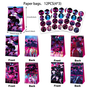 Articles de table pour fête d'anniversaire sur le thème de l'anime K-POP Cartoon Demon Hunter Girl Group, bannière HBD, assiettes en papier, fournitures pour Halloween et Pâques - Product Image 6