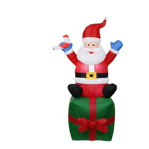 Babbo Natale Gonfiabile Seduto su Pacco Regalo 180cm 6ft Decorazione Natalizia Gonfiabile Divertente da Esterno Babbo Natale Gonfiabile da Interno - Product Image 4