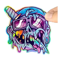 Autocollants Personnalisés Holographiques Découpés à la Forme, Étiquette Adhésive en Vinyle PVC Imprimée, Étanche, avec Logo Personnalisé pour Enfants