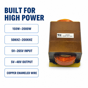 Transformateur EE65 haute puissance à noyau de ferrite pour conversion CC/CA 5000W, convertisseur de tension monophasé, transformateurs Flyback - Product Image 1