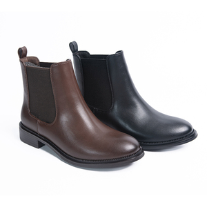 Stivali <span class=keywords><strong>Chelsea</strong></span> 2025 autunno e inverno nuovo stile da <span class=keywords><strong>donna</strong></span> stile britannico marrone alla caviglia-piatto con tacco Block - Product Image 5