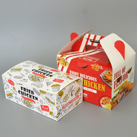 Boîte d'emballage en papier kraft personnalisée, de qualité alimentaire, recyclable, pour frites et nuggets de poulet frit à emporter