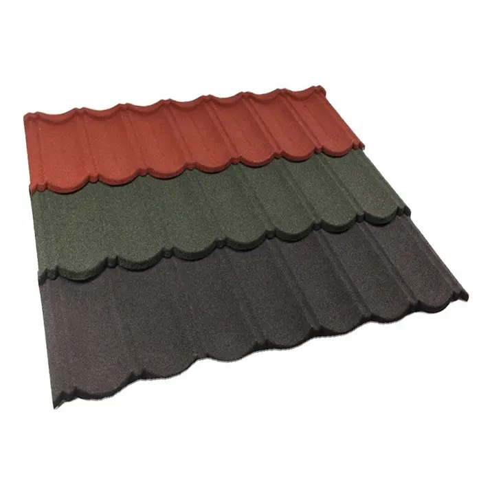 Factory Supply stone coated metal roofing tile prices in china africa stone coated metal roof tiles