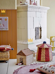 Cesta de mimbre natural con lindas rayas de jacinto de agua, hecha en Vietnam, que incentra a los niños a mantener sus habitaciones limpias. - Product Image 5