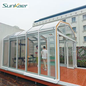 Pérgola <span class=keywords><strong>Solarium</strong></span> Retráctil de Aluminio de Diseño Moderno Sunkaer, Fácil de Montar, Prefabricada, con Apertura <span class=keywords><strong>Horizontal</strong></span> Plegable para Exteriores - Product Image 2