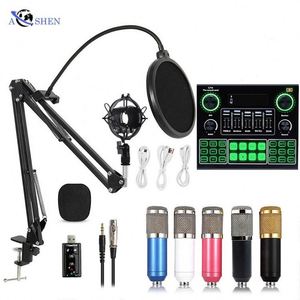 Microphone à condensateur professionnel <span class=keywords><strong>pour</strong></span> diffusion en direct, ensemble de carte son V9 <span class=keywords><strong>pour</strong></span> webcast, diffusion en direct, enregistrement, équipement de <span class=keywords><strong>podcast</strong></span> - Product Image 5