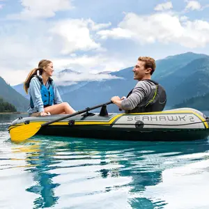 INTEX SEAHAWK 2 personnes, bateau gonflable, radeau de pêche, accessoire, pompe à pagaie, canot pneumatique, 3 chambres à air, vinyle solide, sport aquatique, bateau en pvc