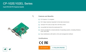 Pcie/upci/<span class=keywords><strong>PCI</strong></span> thẻ nối tiếp CP-102EL-DB25F DB25 nữ RS-232 2 cổng 8 Bảng - Product Image 5