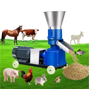 Hay Pro 1 Ton Per Jam Cetakan Palu Persegi Penekan Vertikal Kering dengan Mesin Penggiling Pellet Die Feed Cincin Datar Ternak Bekas